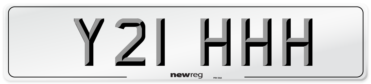 Y21 HHH Number Plate from New Reg